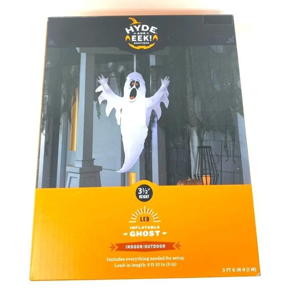 3.5' Hanging Ghost Inflatable Halloween Decoration White Hyde & EEK! Boutique™